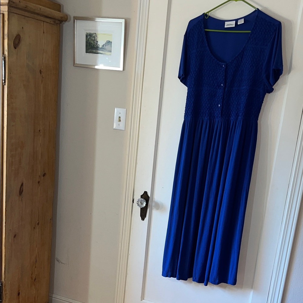 Vermont Country‎ Store Royal Blue Gauzy Midi Dress